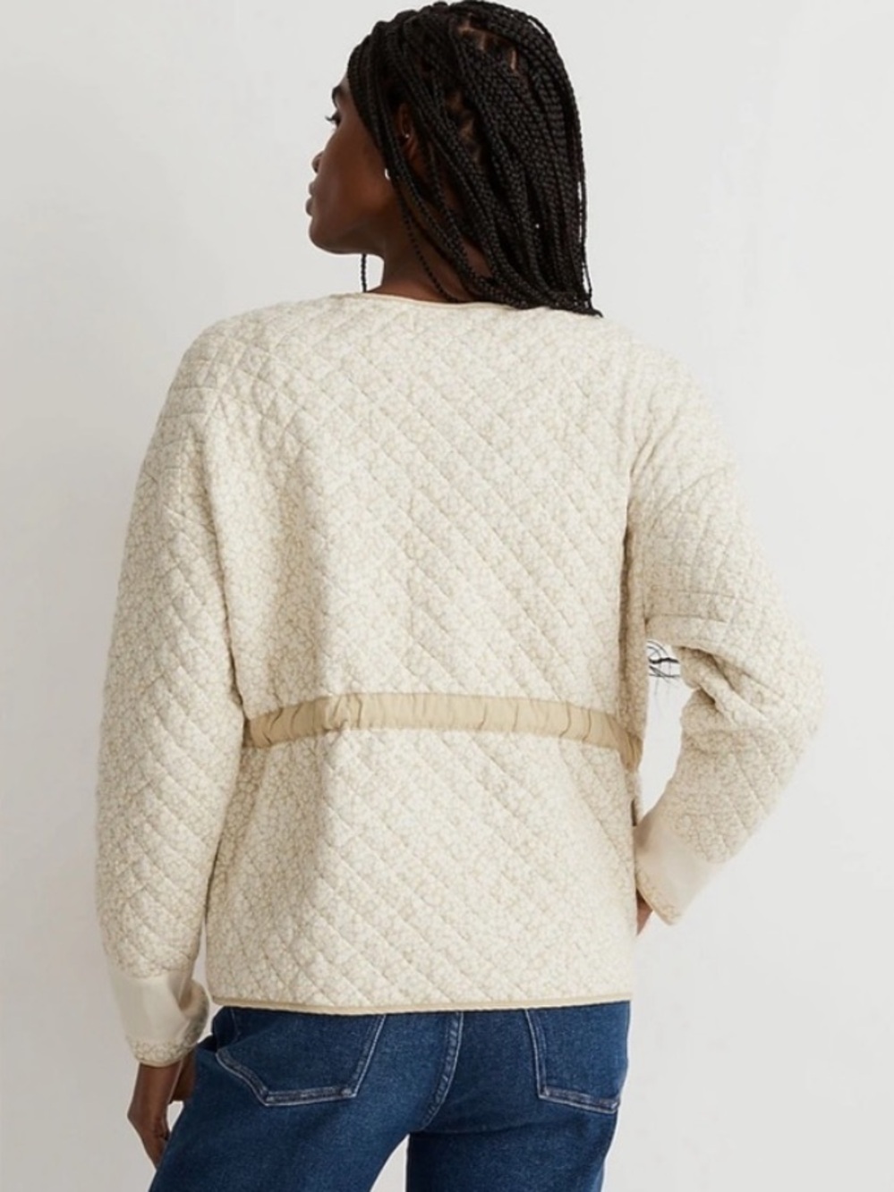 BOGO! Madewell Quilted Jacquard Jacket in Daisy Blooms Green Size Medium - Picture 4 of 11